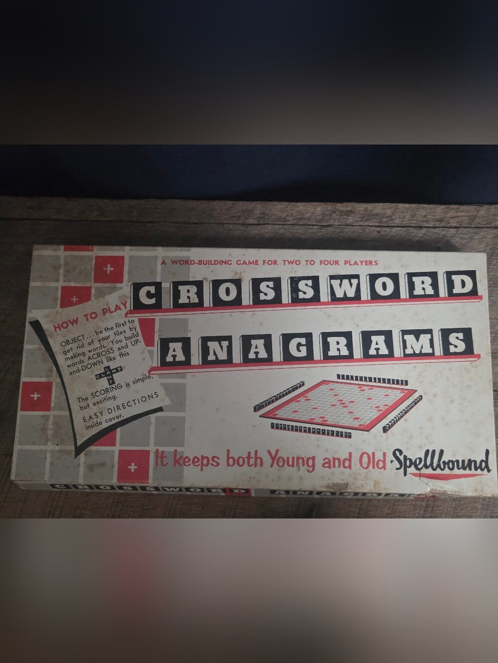 Vintage Embossing Co. CROSSWORD ANAGRAMS Game 1953  - Bin T